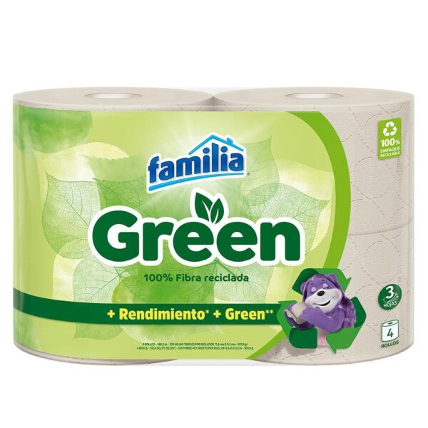 Papel Higiénico Familia Green x4 Rollos (3 Hojas)