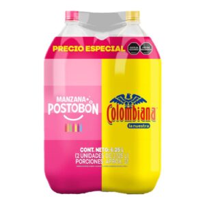 Duo Gaseosa Postobon x3.125L (Manzana y Colombiana) + 1 Gaseosa Uva x400ml