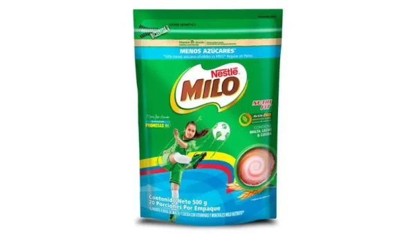 Bebida Achocolatada Nestlé Milo Menos Azúcares DP x500g