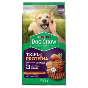 Dog Chow Triple Proteína Carne, Pollo y Pescado x2kg