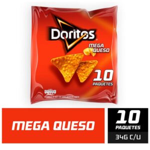 Doritos Mega Queso 10 Paquetes x34g c/u