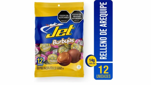 Burbujas Jet Con Arequipe Bolsa 12und X168g