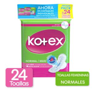 Toallas Protectoras Kotex Con Alas Extra Suave x24und