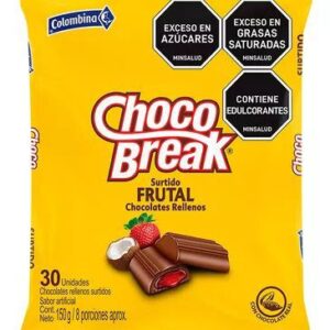 ChocoBreak Surtido Frutao Chocolates Rellenos Colombina 30und x150g