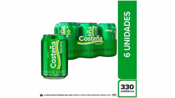 Cerveza Costeña Bacana Lata 330ml x 6 Unds