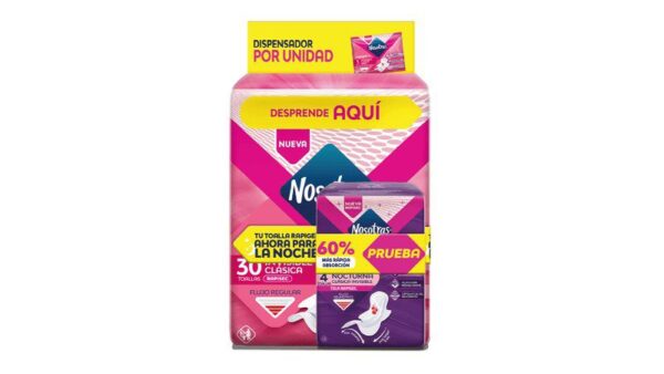 Toalla Higienica Nosotras Invisible x30und + 4und gratis Nocturna