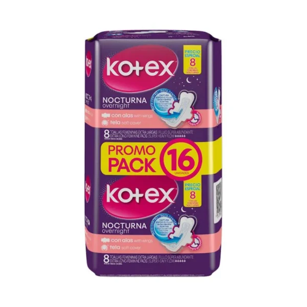 Toallas Protectoras Kotex Nocturna Promo Pack x16Und
