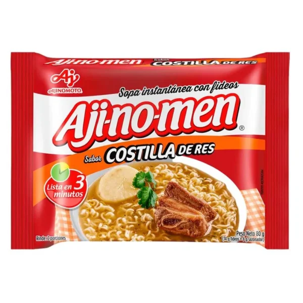 Sopa Instantánea Aji-no-men Sabor Costilla De Res x80g
