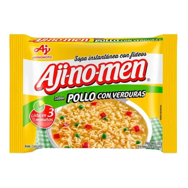 Sopa Instantánea Aji-no-men Sabor Pollo Con Verduras x80g