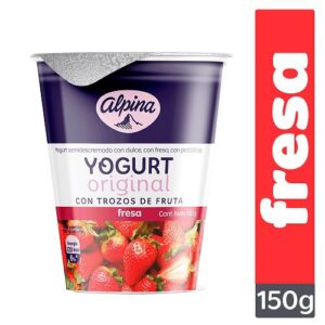 Yogurt Alpina Original Con Trozos De Fresa x150g