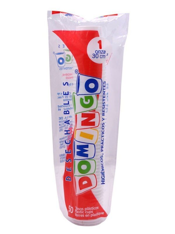 Copas Plasticas Desechables Domingo 1 Oz Domingo x50und