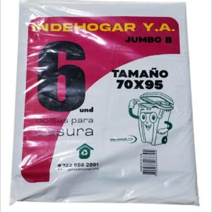 Bolsa Plastica IndeHogar Super Jumbo B 6und 70x95cm