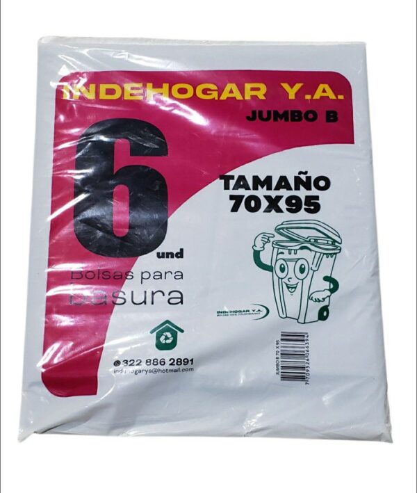 Bolsa Plastica IndeHogar Super Jumbo B 6und 70x95cm