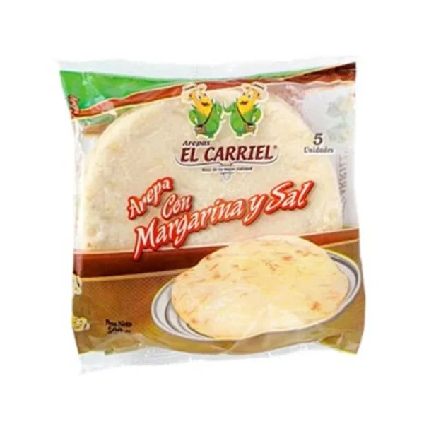 Arepa El Carriel Con Margarina y Sal x500g