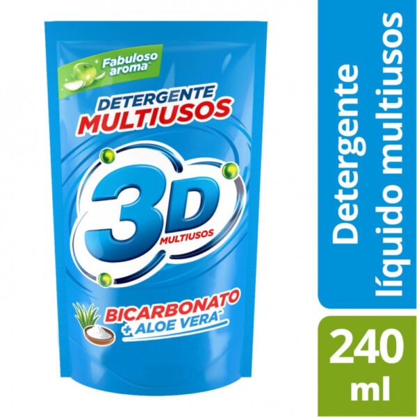 Detergente 3D Multiusos Bicarbonato + Aloe Vera x 240 ml