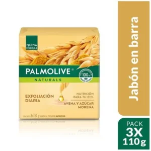 Jabón Para Piel Palmolive Naturals Con Avena y Azúcar Morena 3und x110g c/u