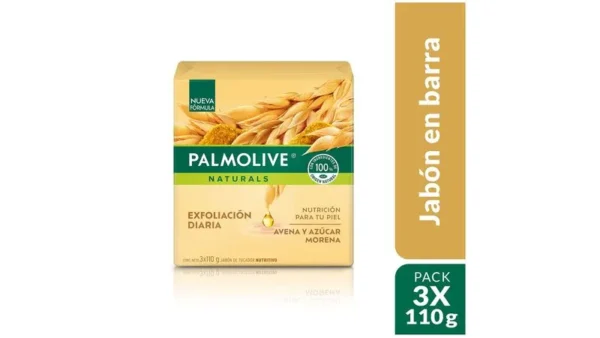 Jabón Para Piel Palmolive Naturals Con Avena y Azúcar Morena 3und x110g c/u