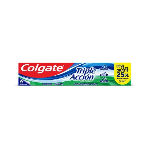 Crema Dental Colgate Triple Acción Menta Original x75ml