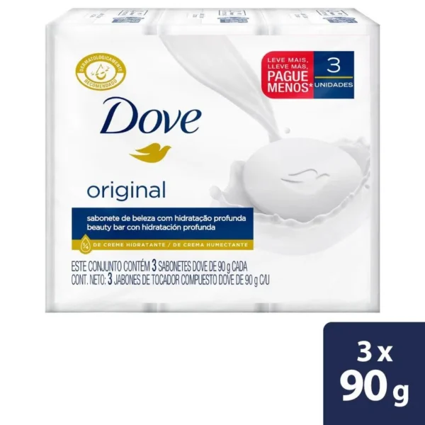 Jabón Dove Original Hidratación Profunda 3 UND x90g C/U