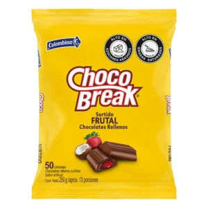 ChocoBreak Surtido Frutal Chocolates Rellenos Colombina X50UND X250g