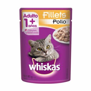 Comida Humeda Para Gato WHISKAS Pouch +1 Año Pollo x85gr