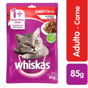 Comida Humeda Para Gato WHISKAS Pouch +1 Año Res x85gr