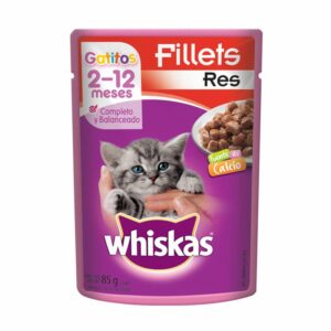 Comida Humeda Para Gato WHISKAS Pouch 2-12 Meses Res x85gr
