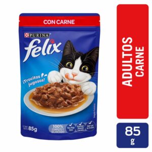 Comida Humeda Para Gato FELIX Pouch Adulto Carne x85gr