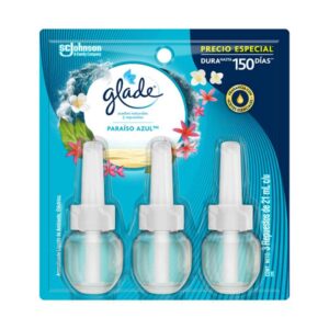 Repuesto Ambientador Glade Paraíso Azul Electrico 3und x21ml