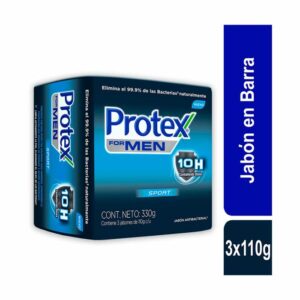 Jabón Para Piel Protex Antibacterial Men Active Sports 3Und x110g C/U (330g)