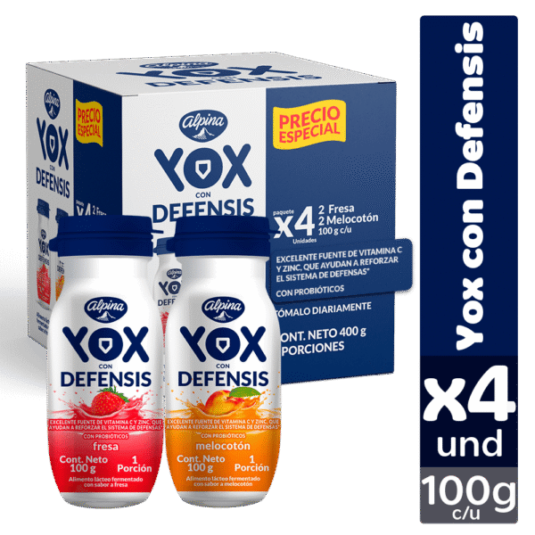 Yox Alpina Con Defensis 2 Sabores 4unds x100ml c/u