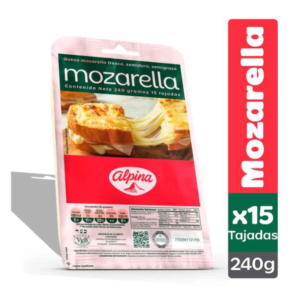 Queso Alpina Tajado Mozarella x240g