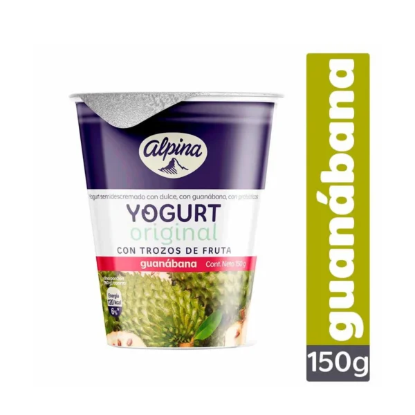 Yogurt Alpina Original Con Trozos De Guanábana x150g