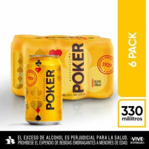 Cerveza Poker Lata 330ml x 6 Unds