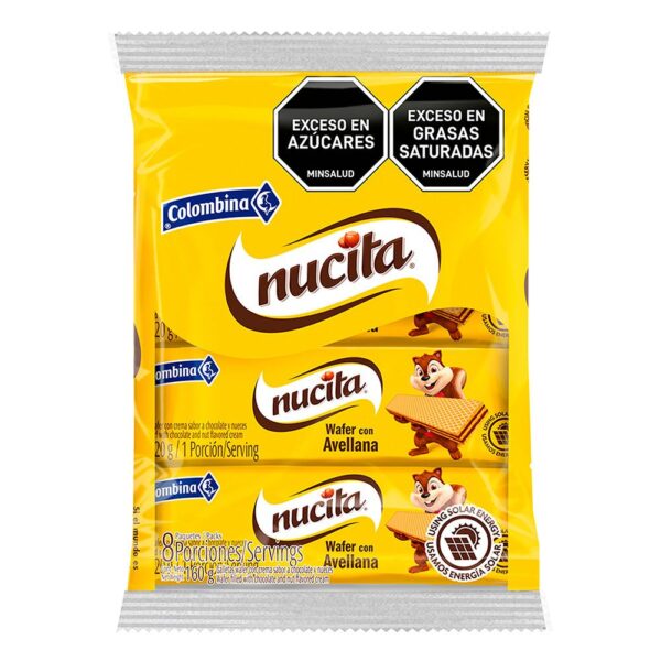 Galletas Colombina Nucita Wafer con Avellana 8 Paq x160g