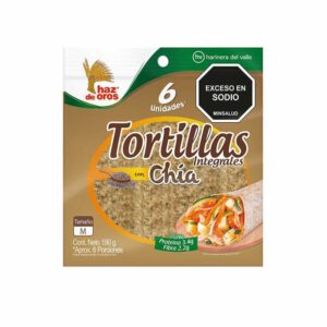 Tortillas Integral Con Semilla de Chia 6und x190g Haz de Oros