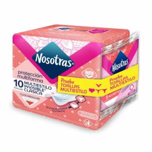 Toalla Nosotras Invisible Clasica x10 und + 5 protectores gratis