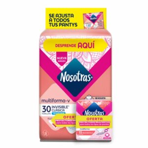 Toalla Higienica Nosotras Invisible Clasica x30und + 15 Protectores