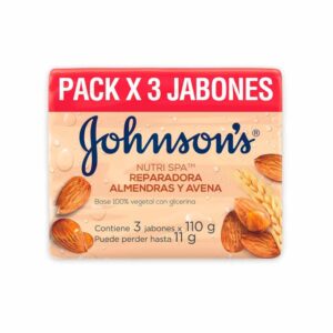 Jabón Para Piel Johnson's Nutri Spa Reparadora Almendras y Avena 3Und 110g C/U (330g)