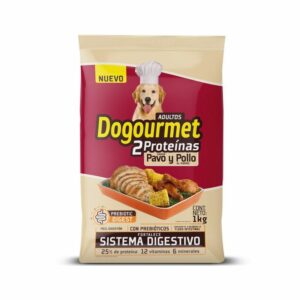 Alimento para tu mascota Dogourmet Adultos 2 Proteínas Sabor Pavo y pollo x1kg