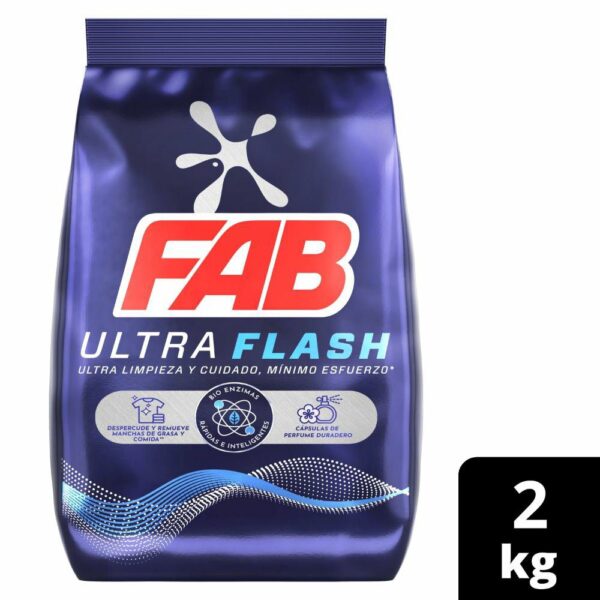 Detergente Polvo Fab Ultra Flash X 2 Kg