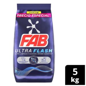 Detergente Polvo Fab Ultra Flash X 5 Kg