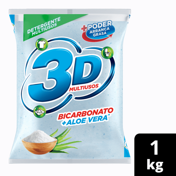 Detergente En Polvo 3D Multiusos Aloe Vera x 1Kg