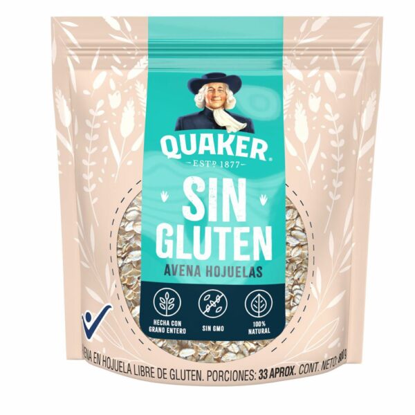 Avena Quaker En Hojuelas Sin Gluten x 800g