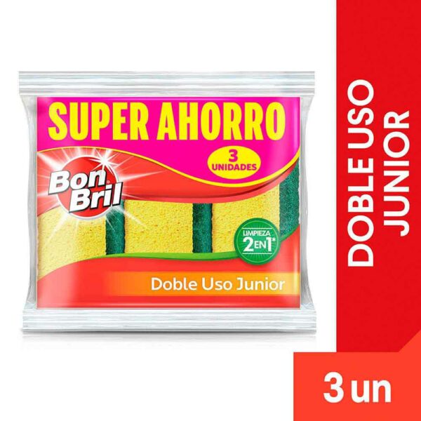 Esponja Doble Uso Junior 3 Unidad Bonbril