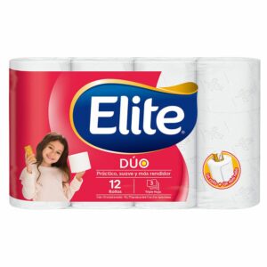 Papel Higiénico Elite Dúo x12 Rollos (3 Hojas)