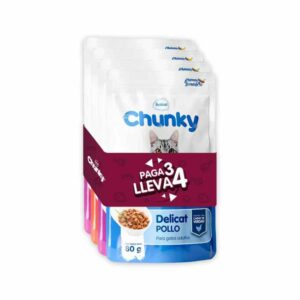 Comida Humeda Para Gato CHUNKY Delicat Surtido 4undx85gr