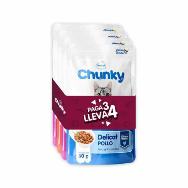 Comida Humeda Para Gato CHUNKY Delicat Surtido 4undx85gr