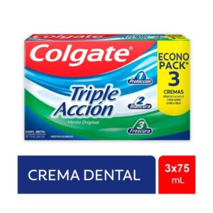 Crema Dental Colgate Triple Acción Menta Original EconoPack x3und *75ml C/U