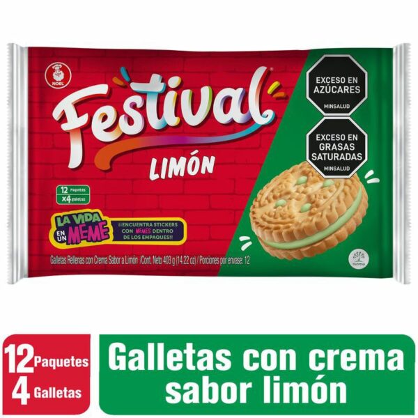 Galletas Noel Festival Limón 12 Paq x403g